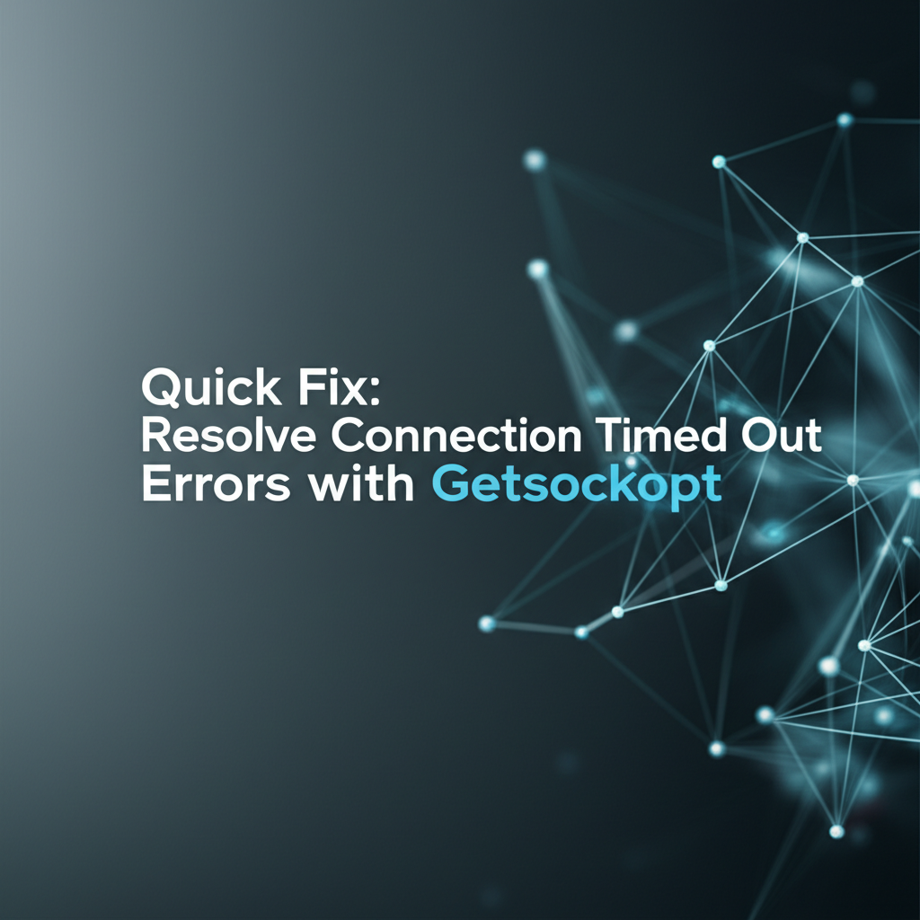 Quick Fix: Resolve Connection Timed Out Errors with Getsockopt