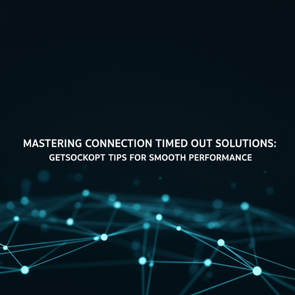 Mastering Connection Timed Out Solutions: Getsockopt Tips for Smooth Performance