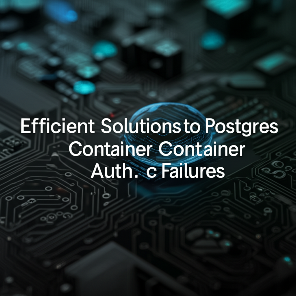 Efficient Solutions to Postgres Docker Container Password Auth Failures