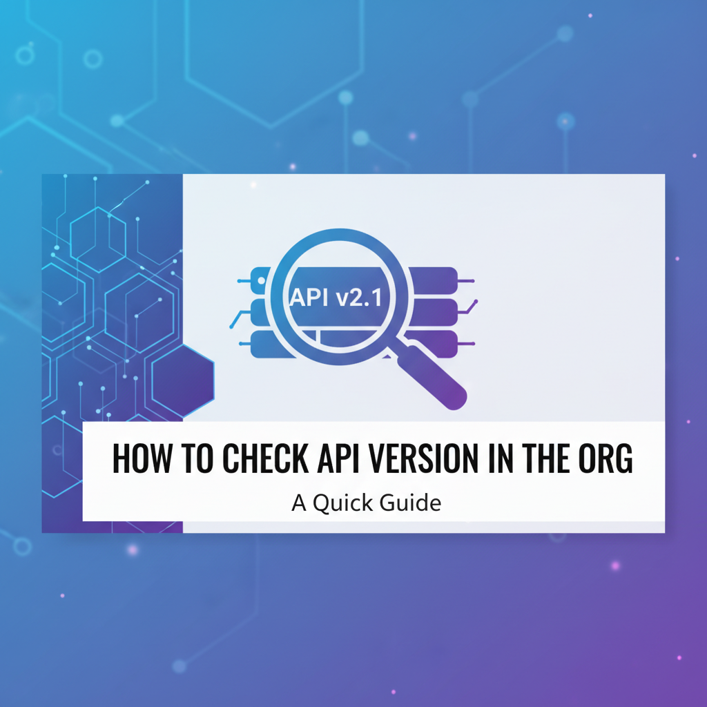 How to Check API Version in the Org: A Quick Guide