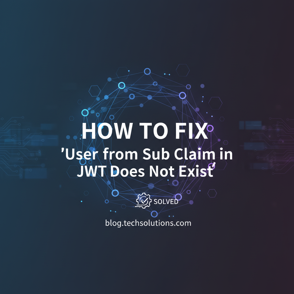 How to Fix 'User from Sub Claim in JWT Does Not Exist'