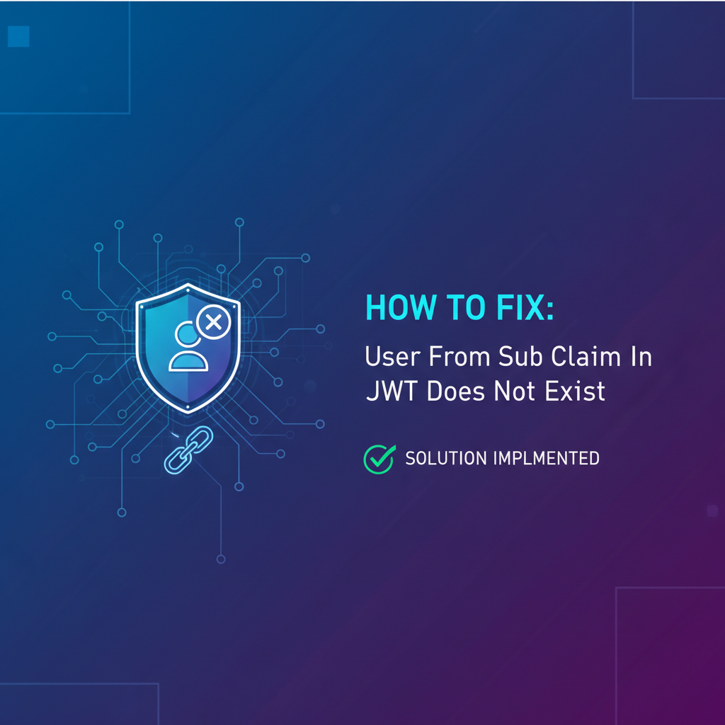 How to Fix: user from sub claim in jwt does not exist