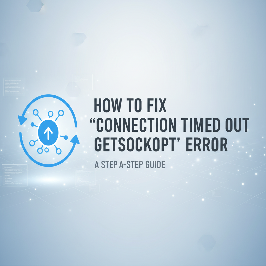 How to Fix 'connection timed out getsockopt' Error