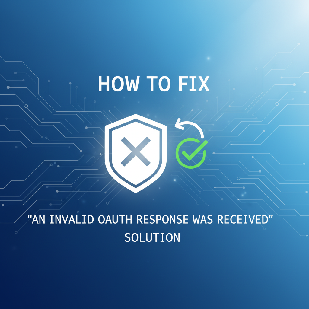 How to Fix 'an invalid oauth response was received'