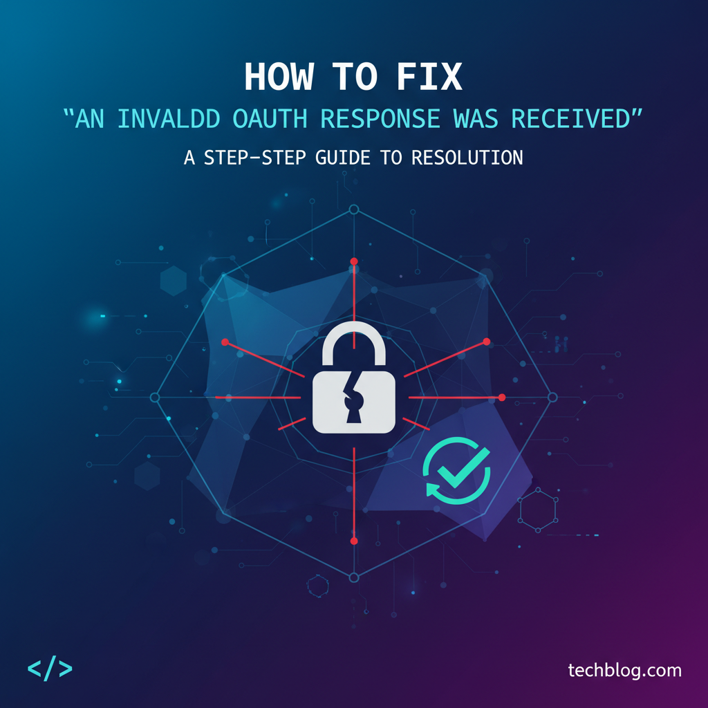 How to Fix 'an invalid oauth response was received'