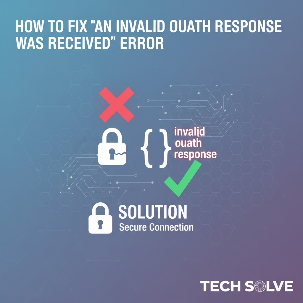 How to Fix 'an invalid oauth response was received' Error