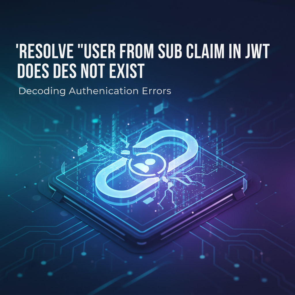 Resolve 'User from sub claim in JWT does not exist'