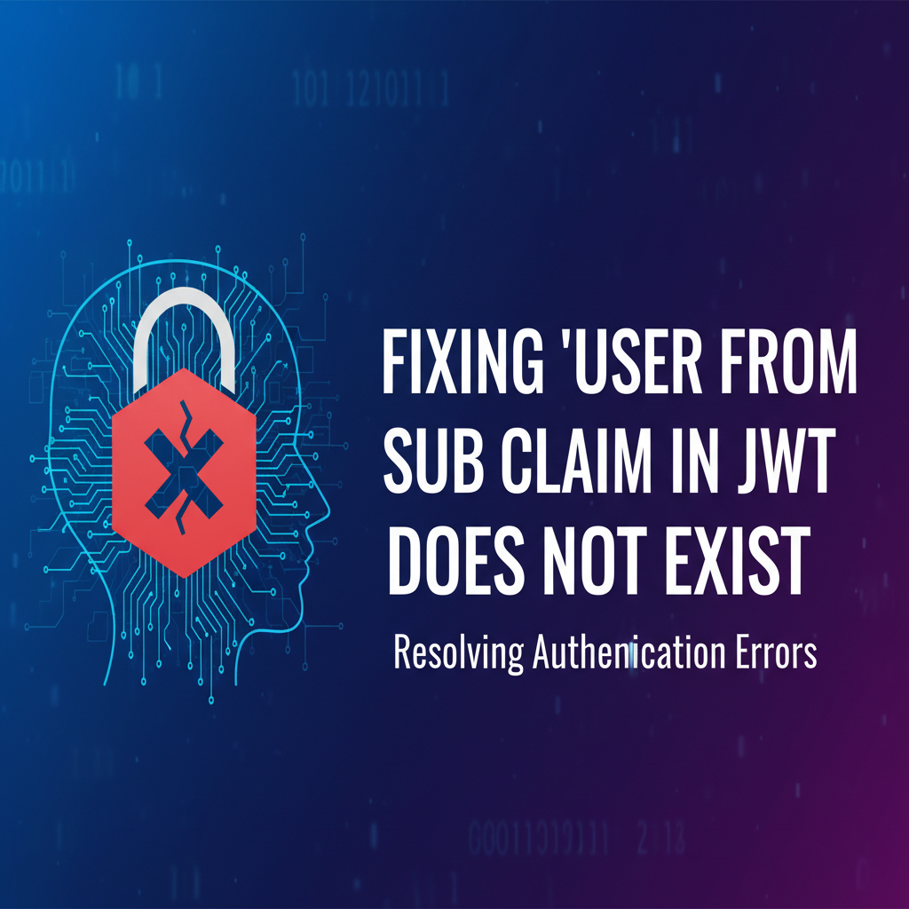 Fixing 'User from Sub Claim in JWT Does Not Exist'