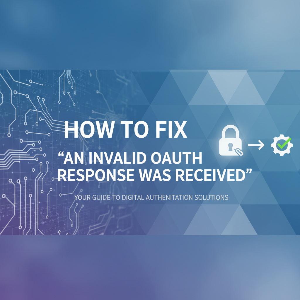 How to Fix 'An Invalid OAuth Response Was Received'