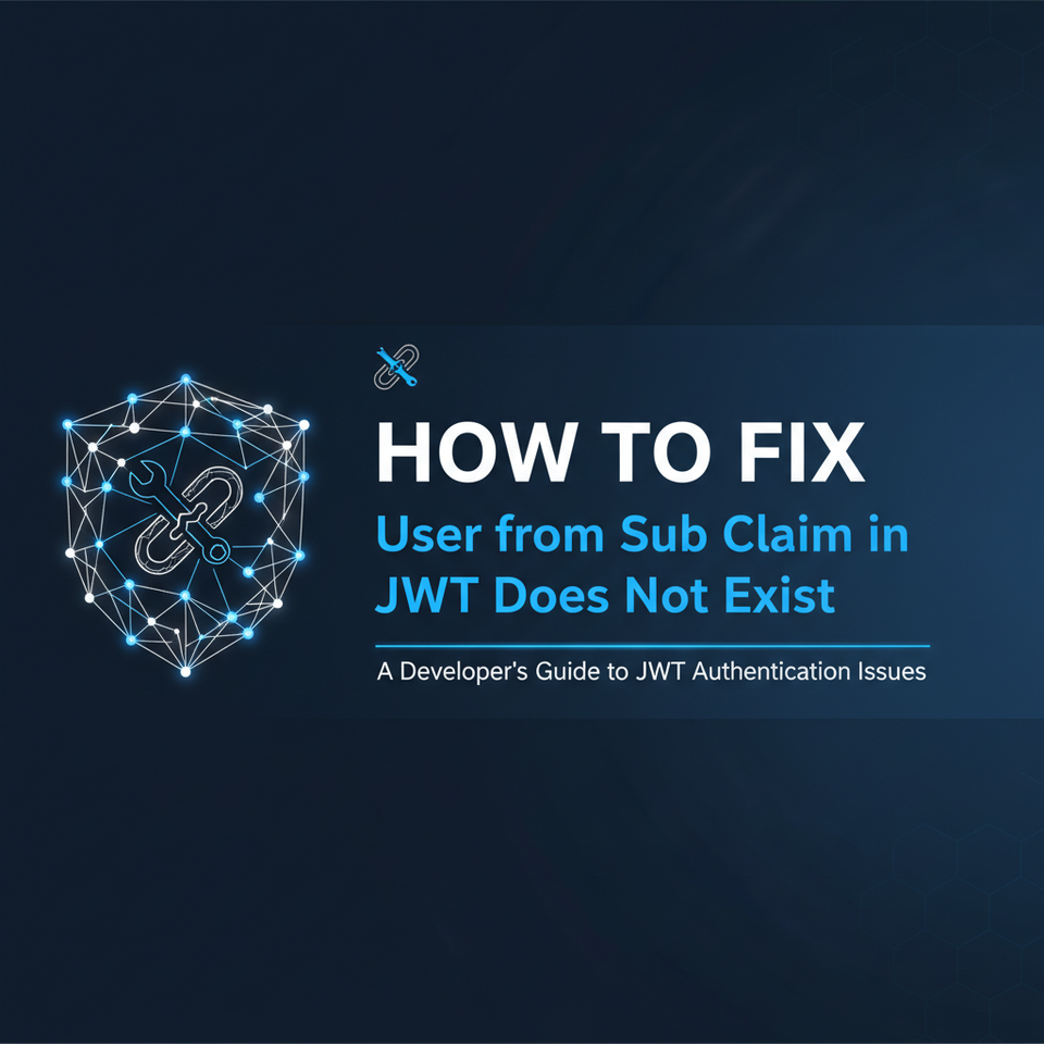 How to Fix User from Sub Claim in JWT Does Not Exist