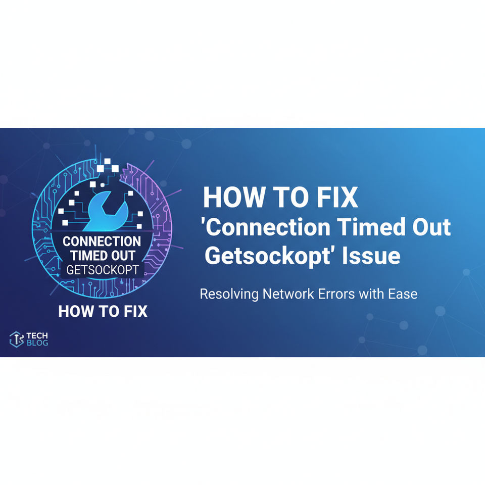 How to Fix 'Connection Timed Out Getsockopt' Issue
