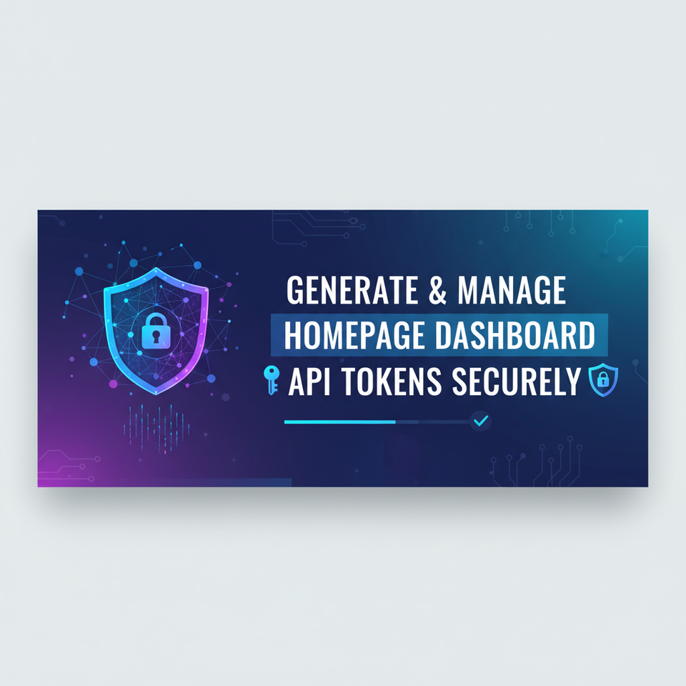 Generate & Manage Homepage Dashboard API Tokens Securely