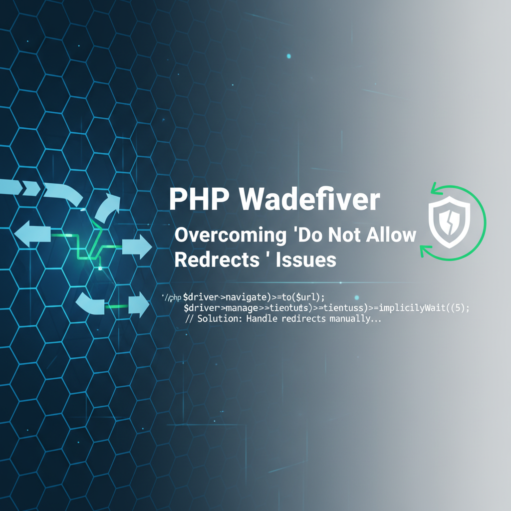 PHP WebDriver: Overcoming 'Do Not Allow Redirects' Issues